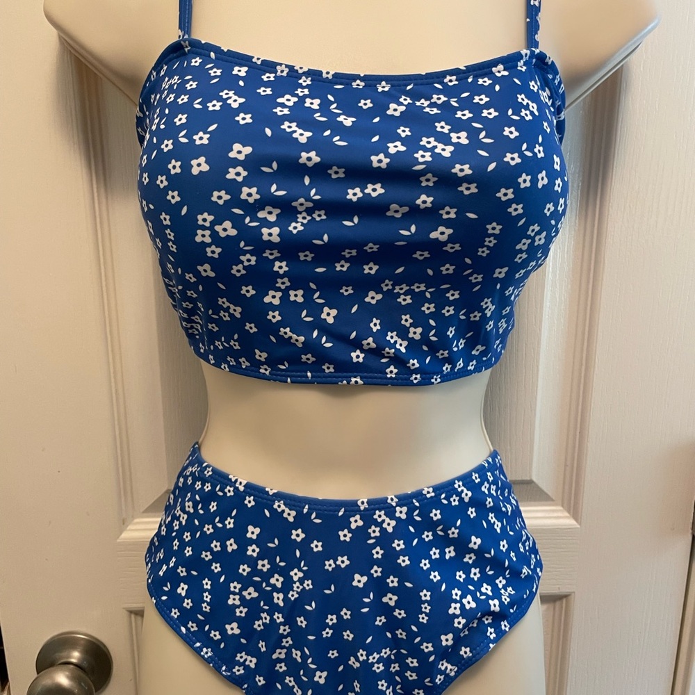 Blue Floral Bikini Set